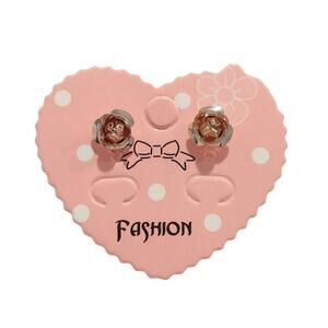 Flower Dainty Stud Earrings Rose Gold Plated Fashion Jewelry Women Gift